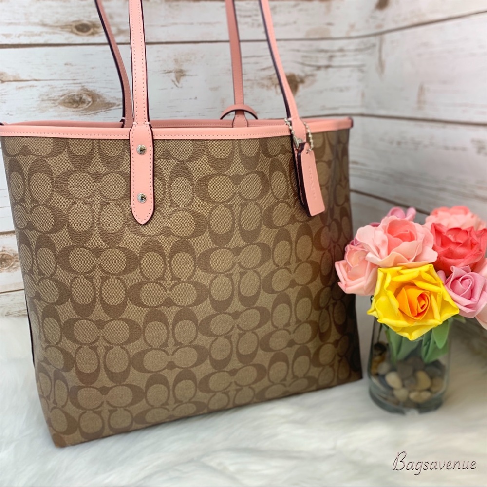 Coach petal Khaki reversible city signature tote - Picture 3 of 8